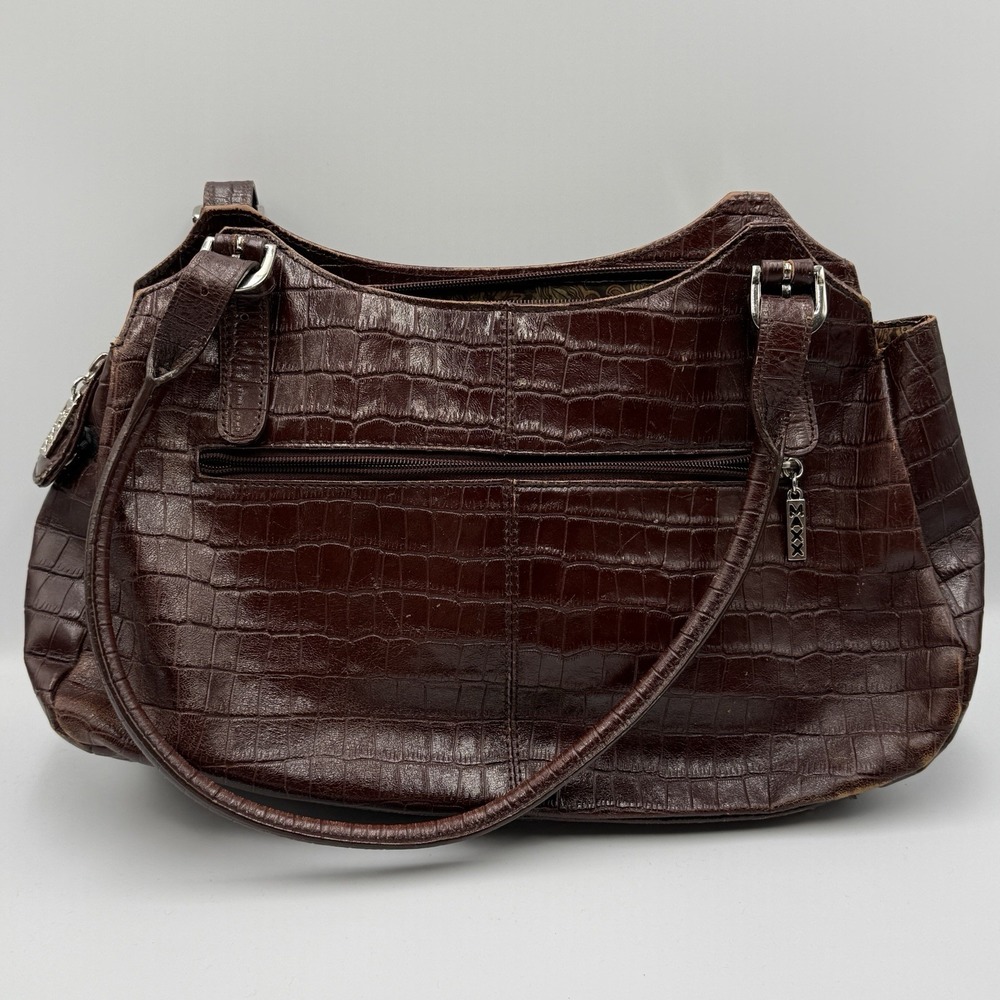 MAXX NEW YORK - Burgundy - Croc Embossed - Leather‎ Handbag Purse - VGC w/bag